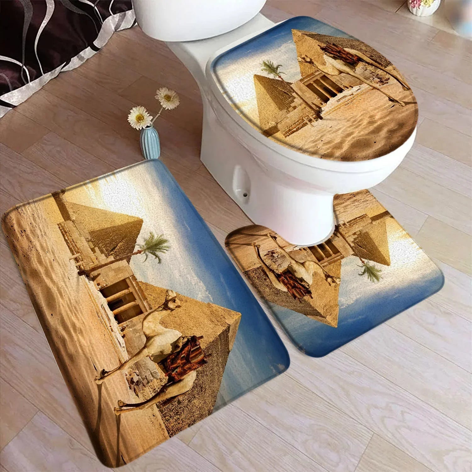 Vintage Ägypten Badematte – Wildleder, Ethno-Stil