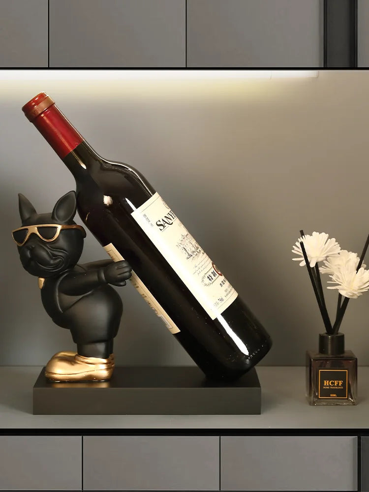 Französische Bulldogge Weinhalter – Harz Nordisch Tischdeko