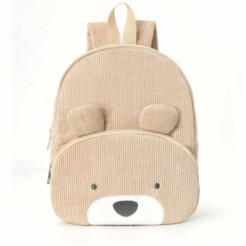 Kinderrucksack – Cord & Cartoon-Bär Stickerei