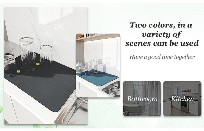 Super Aufsaugende Abtropfmatte – Diatomenerde – Für Küche & Mehr