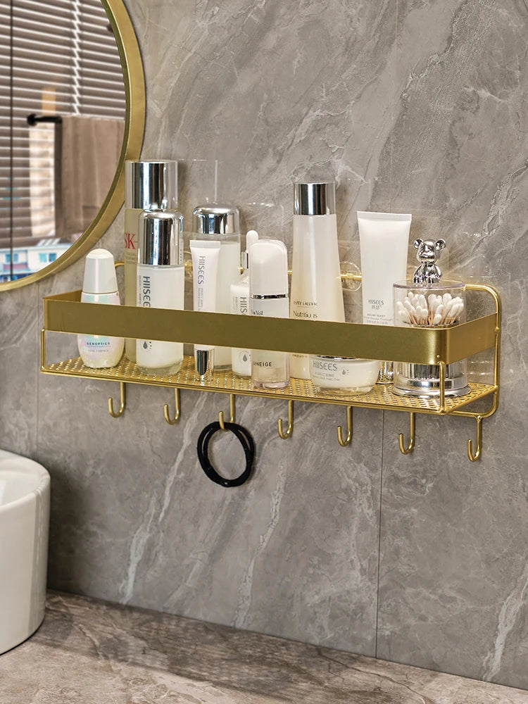 Goldenes Badezimmerregal – Eisen Wandmontage – 42cm
