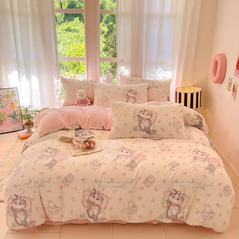 Fleece-Bettbezug mehrfarbig, modern, 200x230 cm aus Polyester