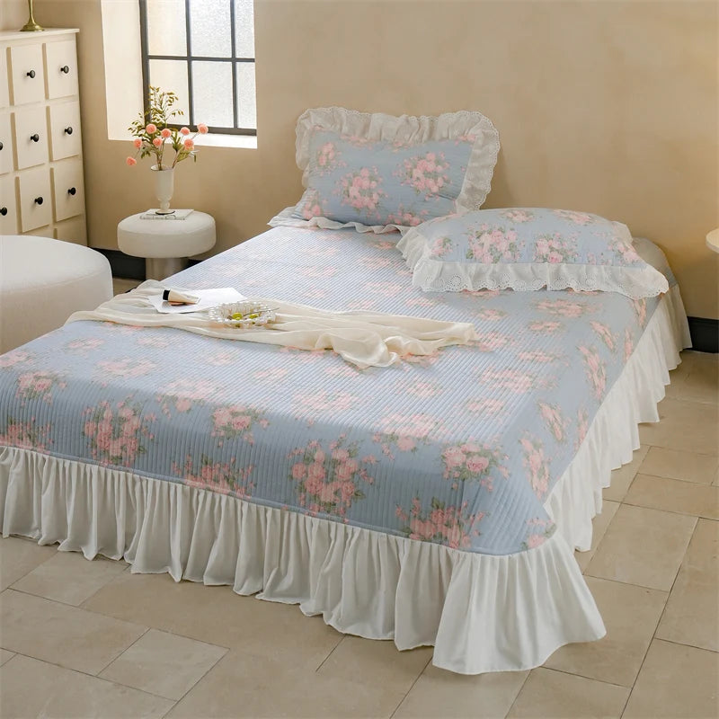 Florale Baumwoll-Bettwäsche – Französischer Landhausstil, King/Queen