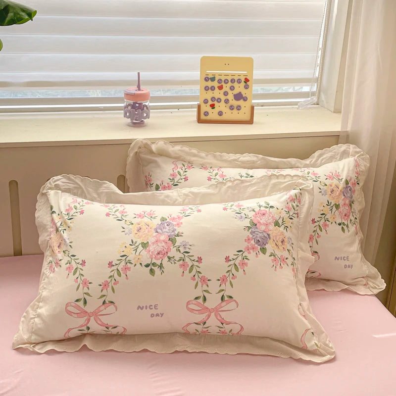 Bettbezug Set – Floraler Polyester Strick – 1.5m bis 2.2m