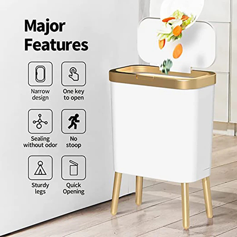 Luxuriöser Goldener Abfalleimer – Modernes Design mit Deckel