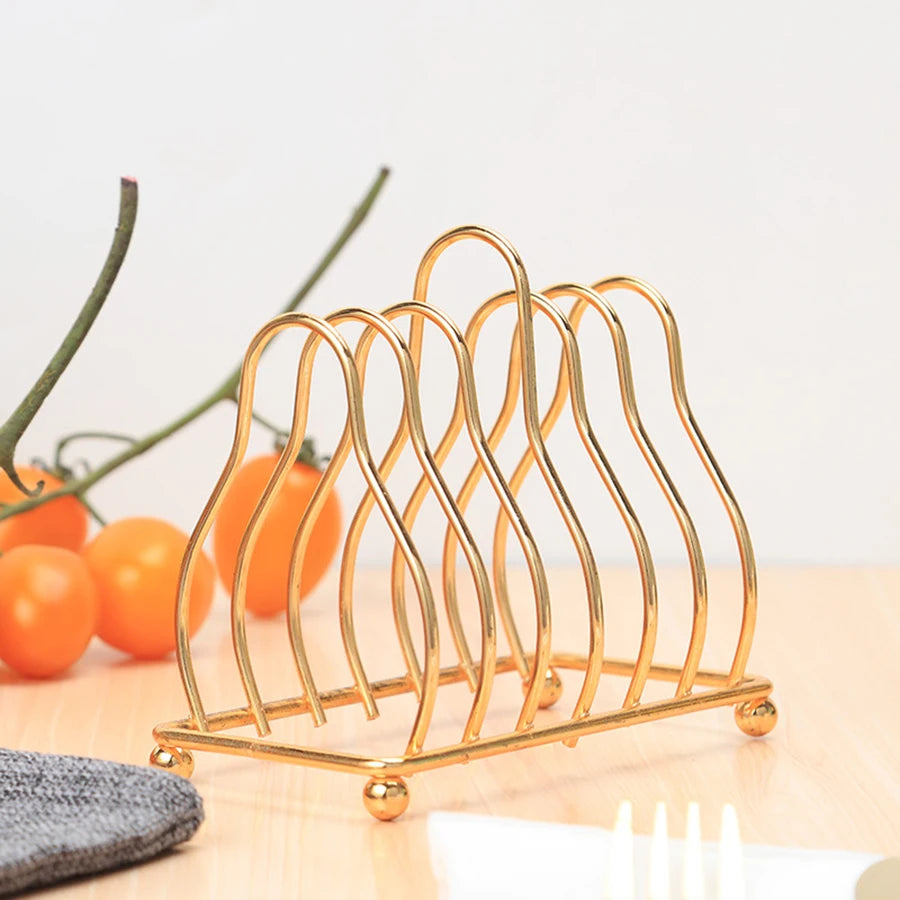 Dreieckiger Geschirrständer – Gold/Silber – Kompakte Küchenhilfe