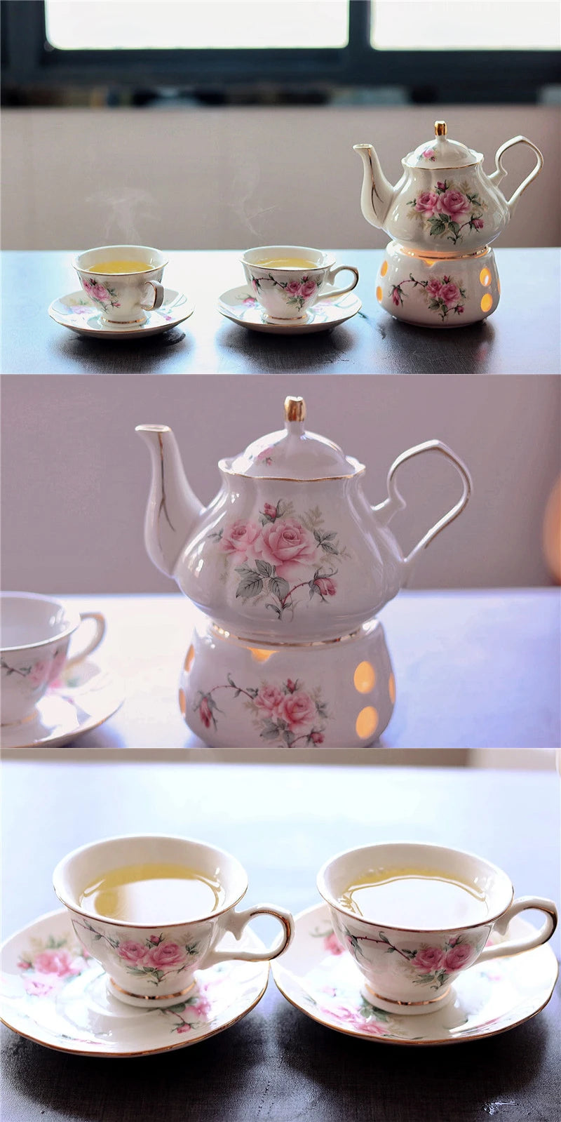 Britisches Teeset – Pink Camellia Keramik – 500ML Kanne