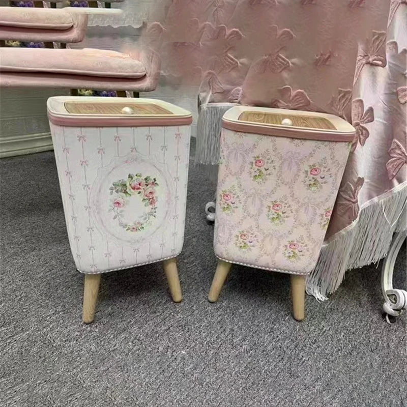 Retro-Spitzen-Mülleimer – Korean Leder – 22x22x35cm