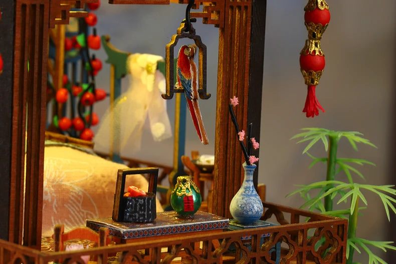 Holzpuppenhaus DIY Kit – Handgefertigtes Unisex-Spielzeug 27CM