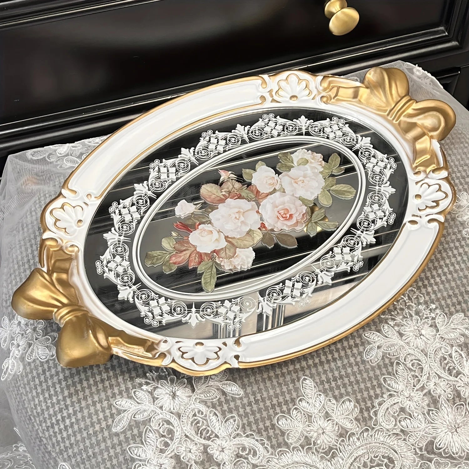 Vintage Hauchdünne Tablett – Europäisches Design – 41x28cm