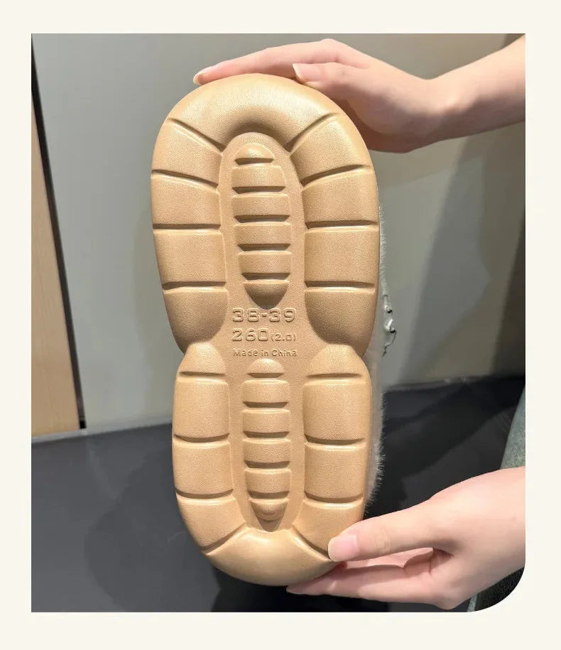 Baumwollpantoffeln – Tiermuster Pelz – Indoor Winter