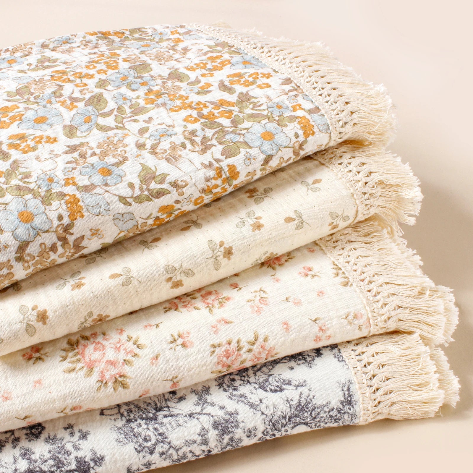 Neugeborenen Baumwolltuch – Bio-Tasseln – 80x65/100x120 cm