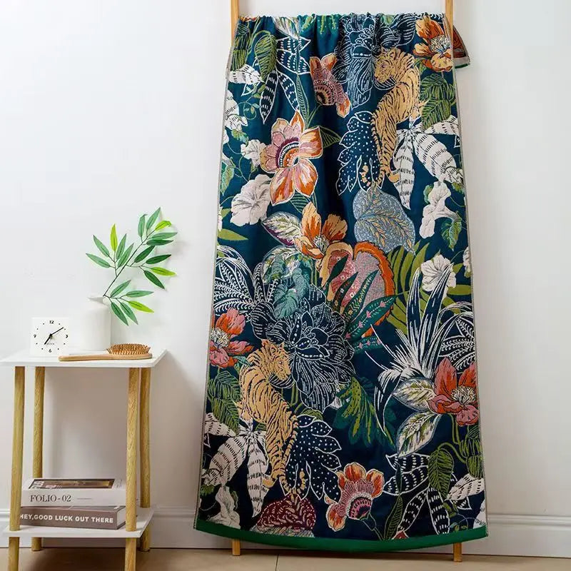 Reine Baumwolle Badetuch – Florales Design – Schnell Trocknend
