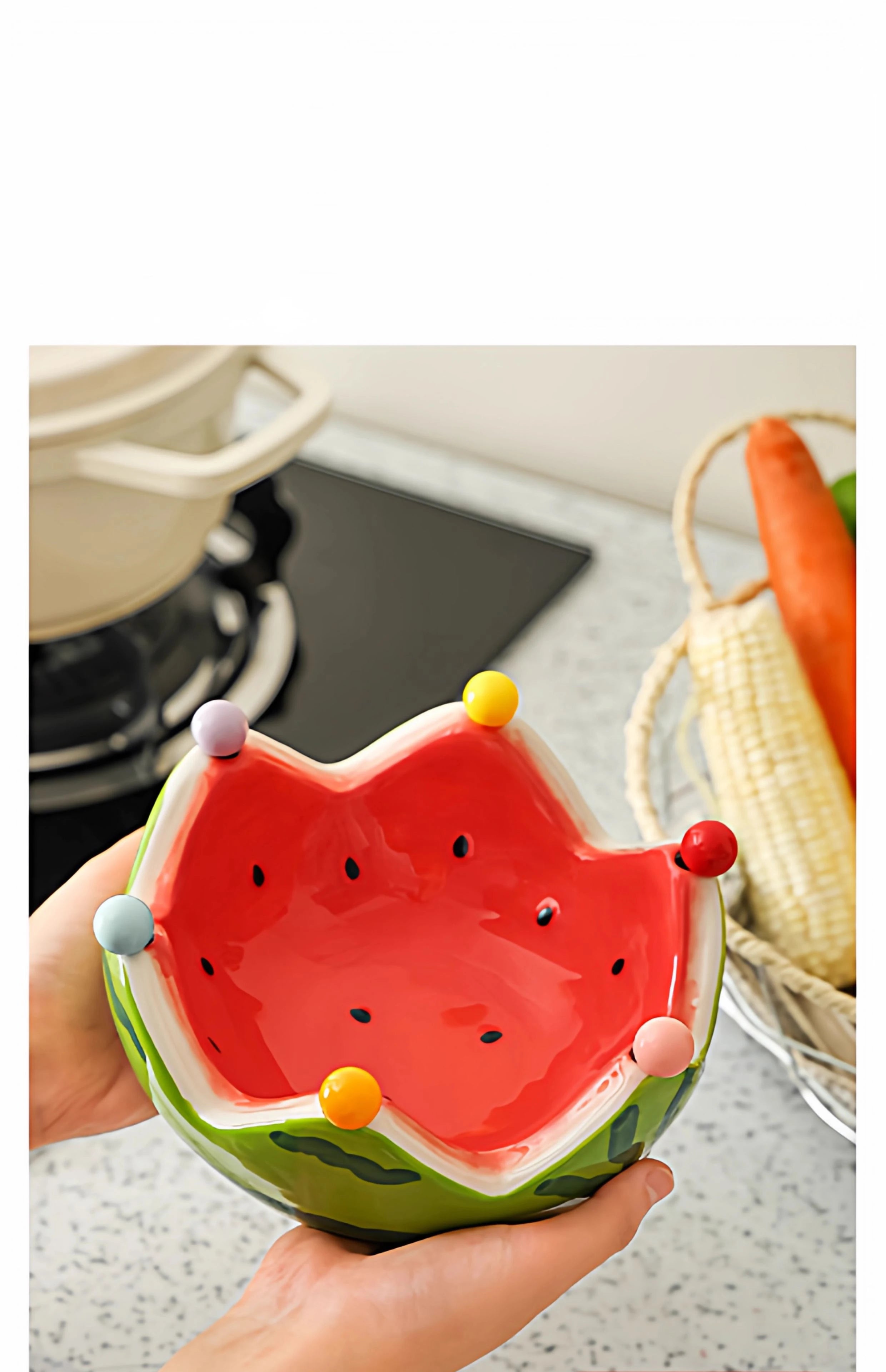 Keramikteller Set – Wassermelonen Design – Hohe Kapazität