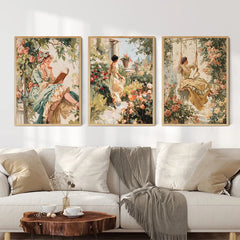 Rokoko Edeldame Druck – Moderner Stil, Wohnzimmer