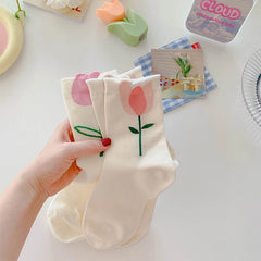 Damen Blumen Socken – Koreanisch – Atmungsaktiv