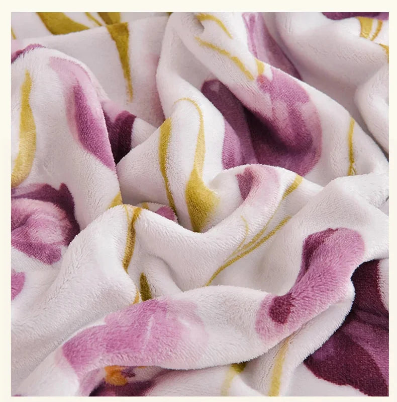 Milk Velvet Bettset in bainianhaohe Design, 200x230cm Grösse, Polyester Material im floral Stil