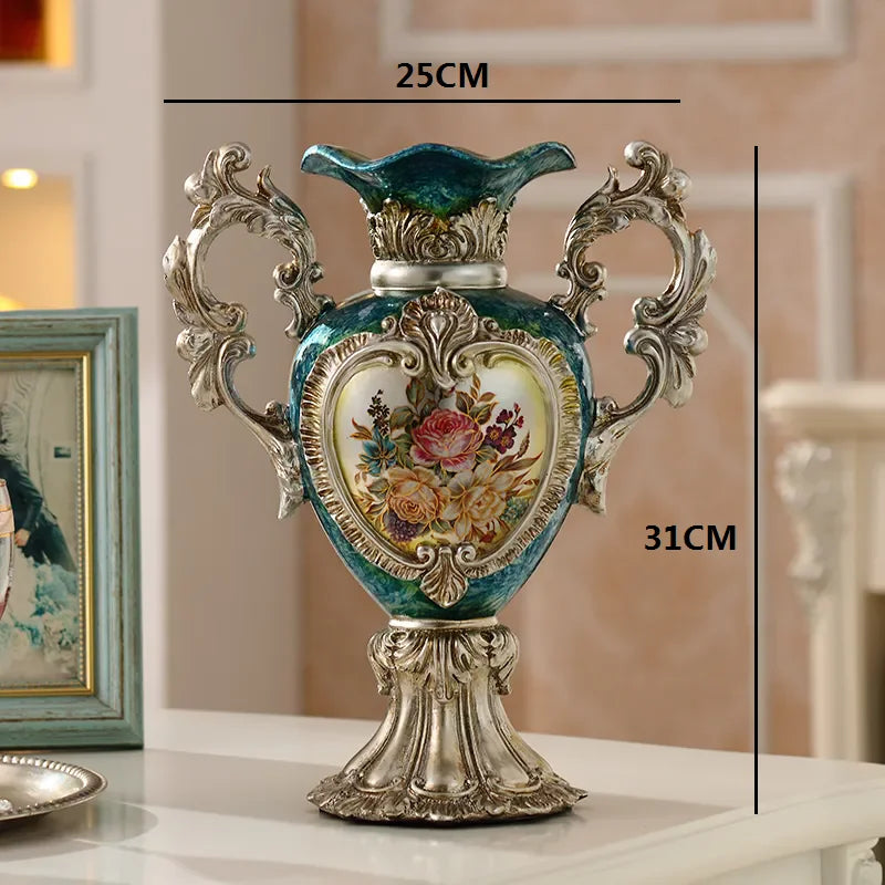 Weisse Harz Vase im europaeischen Stil 30CM x 25CM