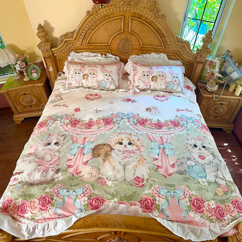 Baumwoll-Bettwäsche – Prinzessin-Stil – Twin, Queen, Double