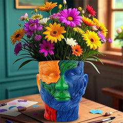 Fauvism Blumentopf – Kunstharz Design – 15cm Blau
