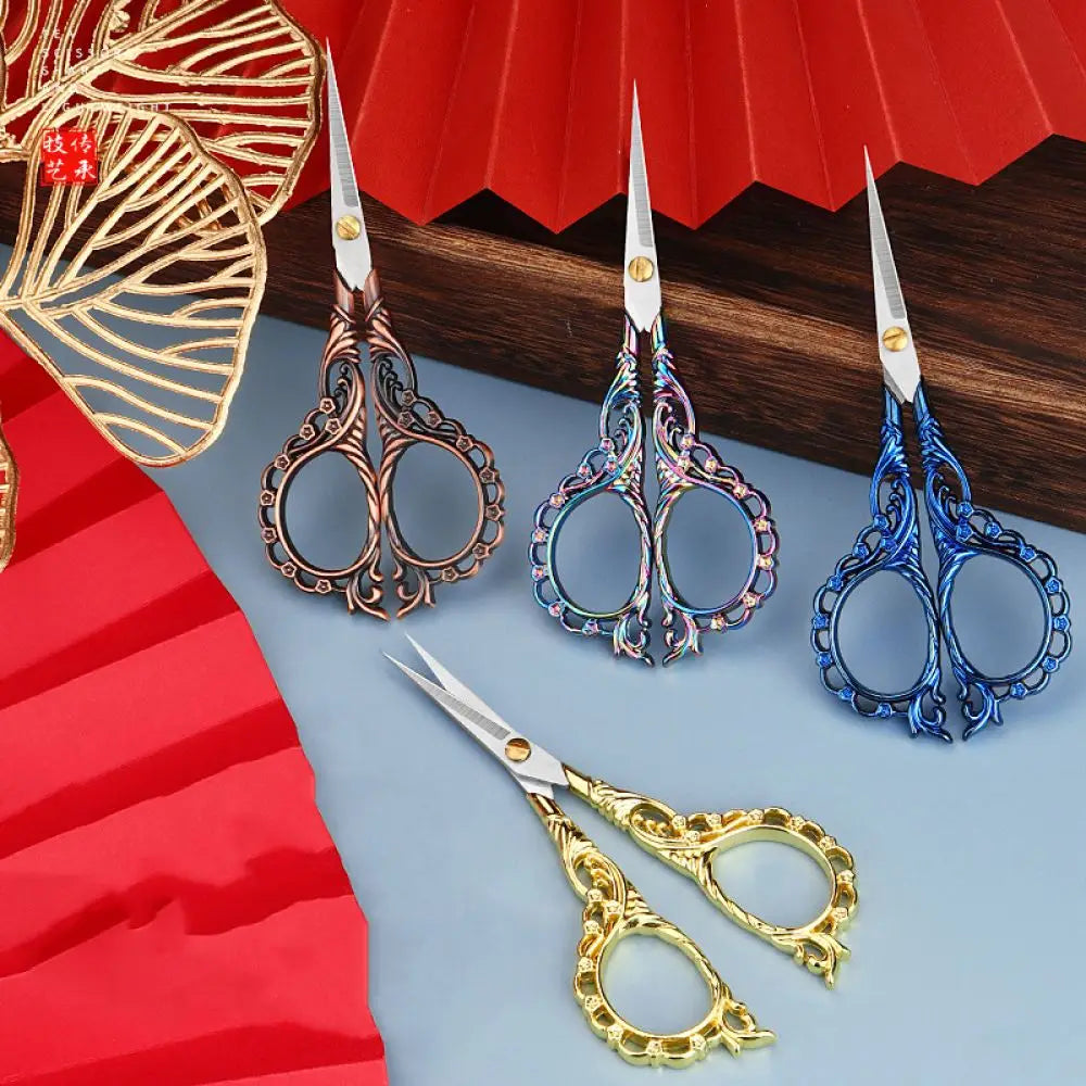 Vintage Schere – Blattmuster, Edelstahl Schnitt