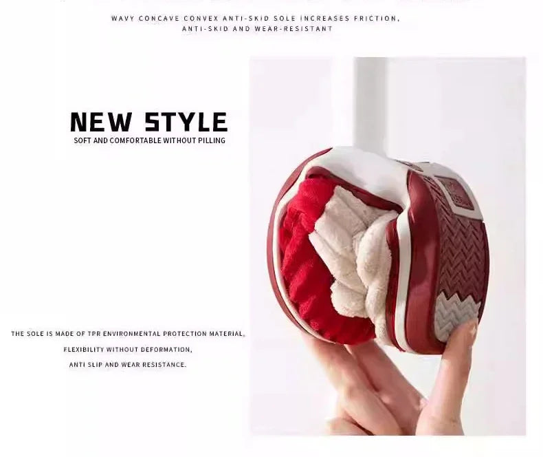 Herrenhausschuhe – Cord-Sohle rutschfest Winter