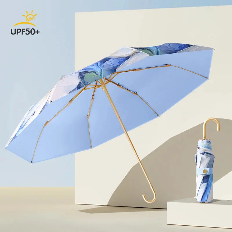 Premium Schirm – Metallfaser – UV & Regen Schutz