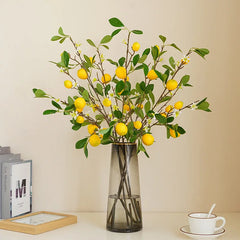 Künstlicher Zitronenzweig – Leuchtendes Gelb – 82cm
