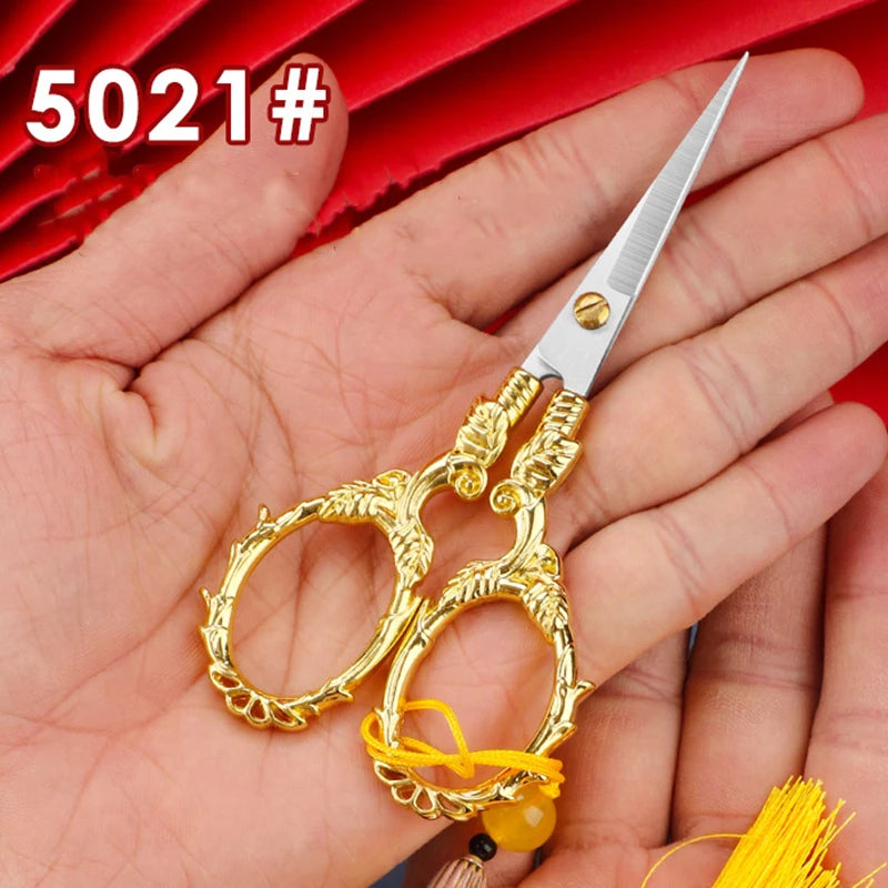 Vintage Schere – Blattmuster, Edelstahl Schnitt