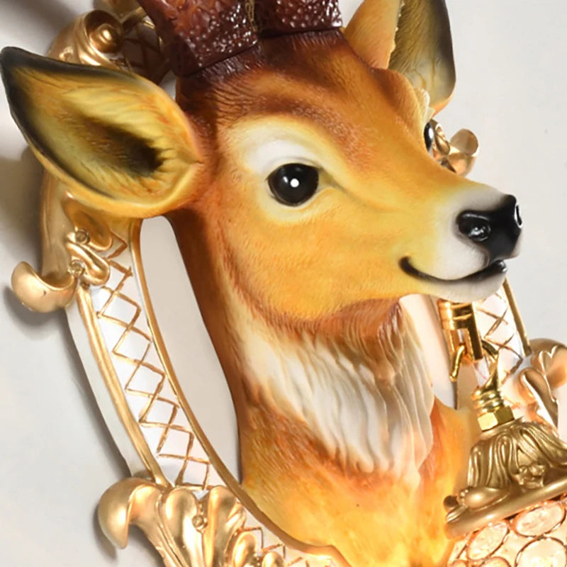 LED Wandlampe – Harz Hirsch Art Deco – Wohnzimmer