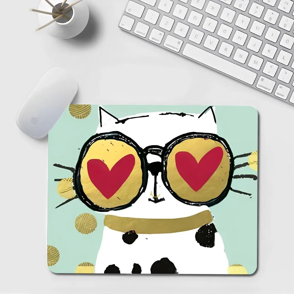 Schwarze Katze Mauspad – Kawaii Gummi Design – 20x25cm