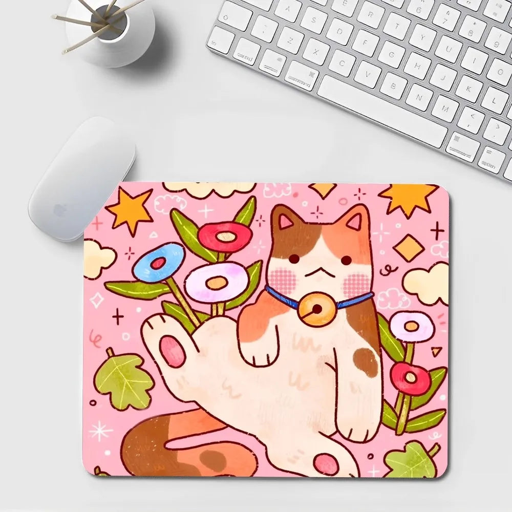 Schwarze Katze Mauspad – Kawaii Gummi Design – 20x25cm