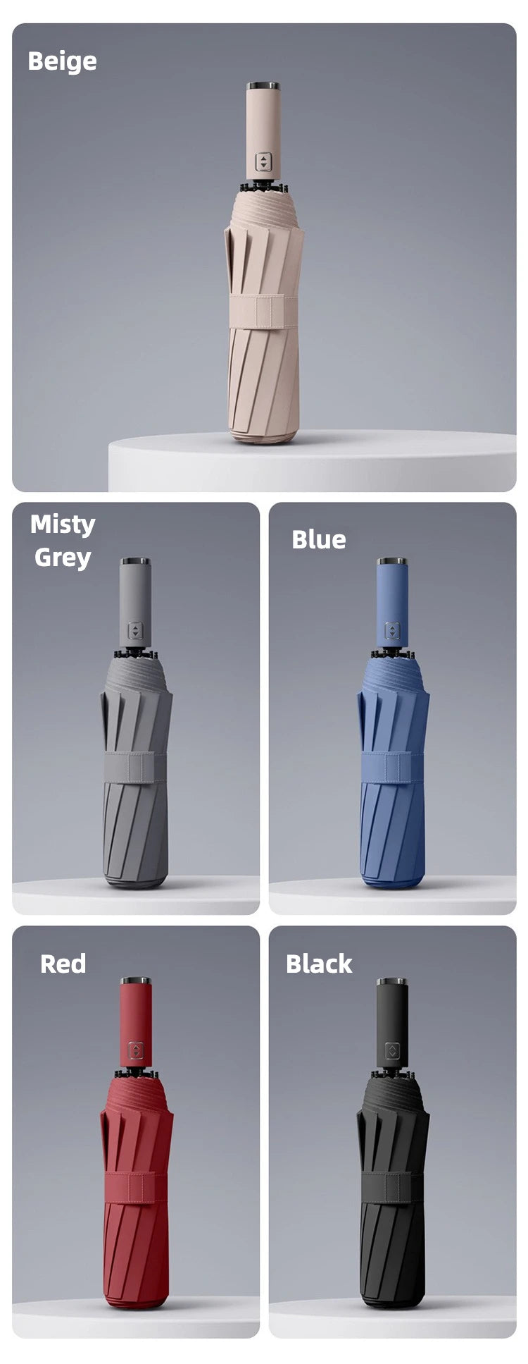 Windfest Automatikschirm – 125CM Gross UV Schutz