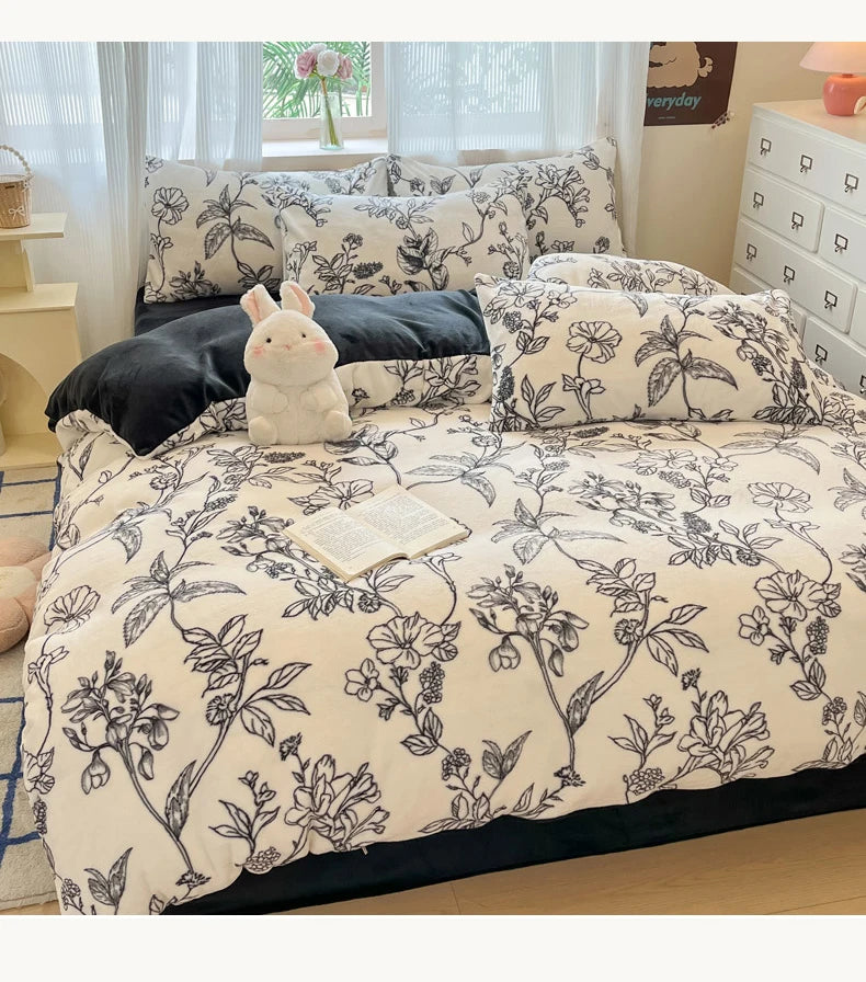 Mehrfarbiger Polyesterfleece-Bettbezug im modernen Stil, Grösse 200x230 cm