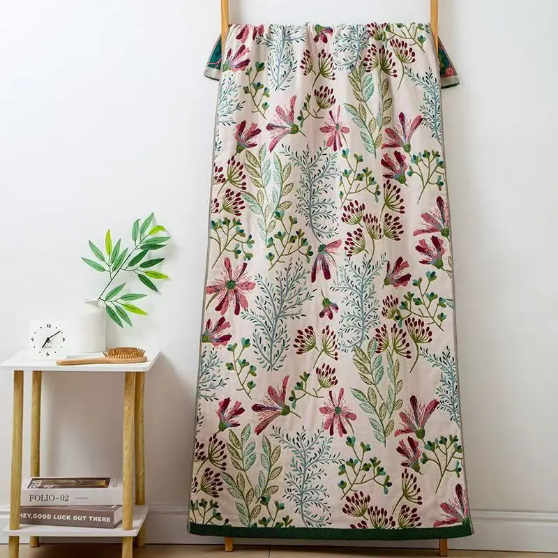 Reine Baumwolle Badetuch – Florales Design – Schnell Trocknend
