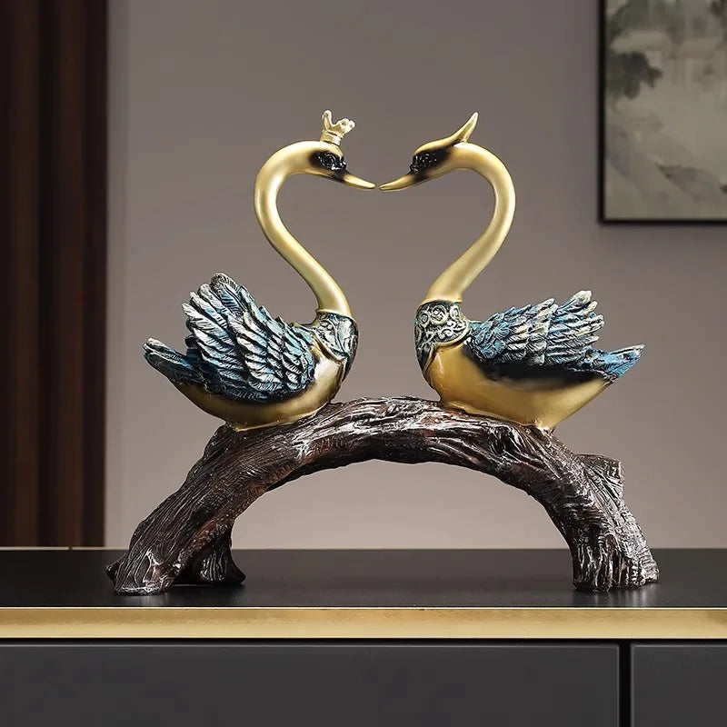 Schwanenornamente – Kunstharz-Design – Wohnzimmerdeko