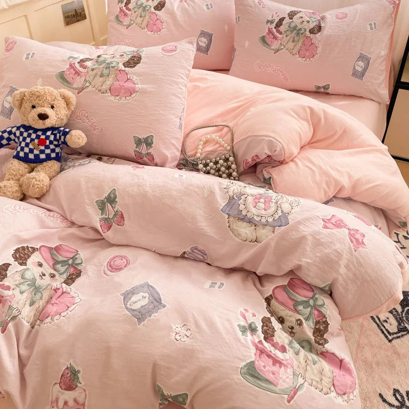 Blumen Bettwäsche Set – Cartoon Polyester – Queen 200x230cm