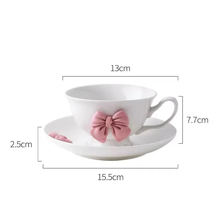 Cartoon-Schleifen Tassen – Porzellan Set – Kaffee & Tee