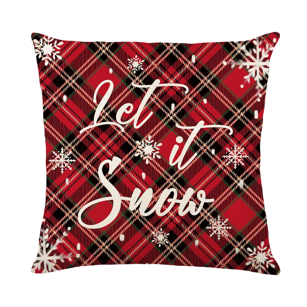 Weihnachtliche Kissenbezüge – Leinen/Baumwolle – 45x45cm Set