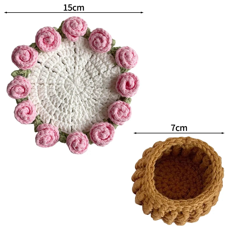 Gehäkelter Untersetzer – Öko Polyester – 10cm