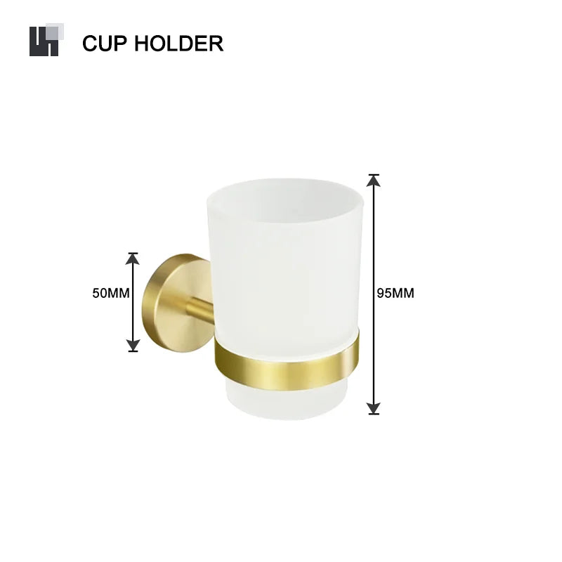 Badezimmer Hardware Set – Gebürstetes Gold – Wandmontage