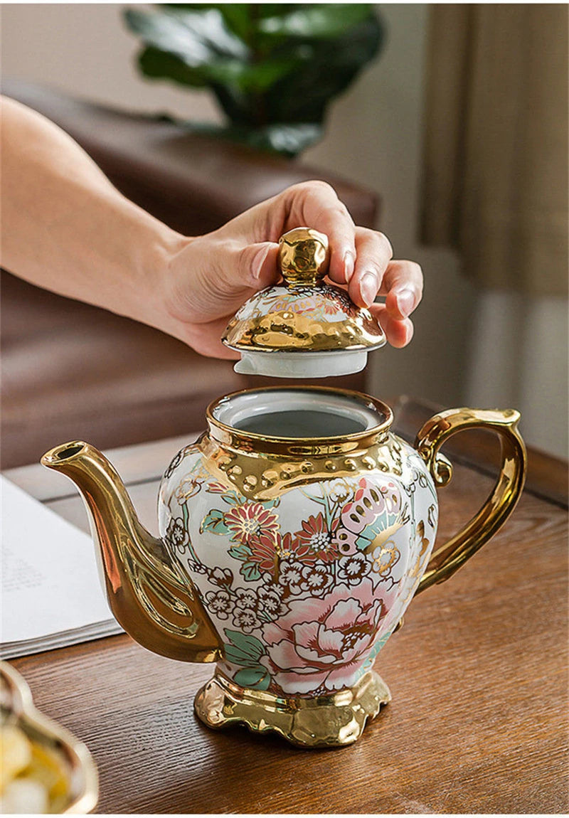 Luxuriöse Teekanne - Elegantes Keramikdesign - 900ml Kapazität