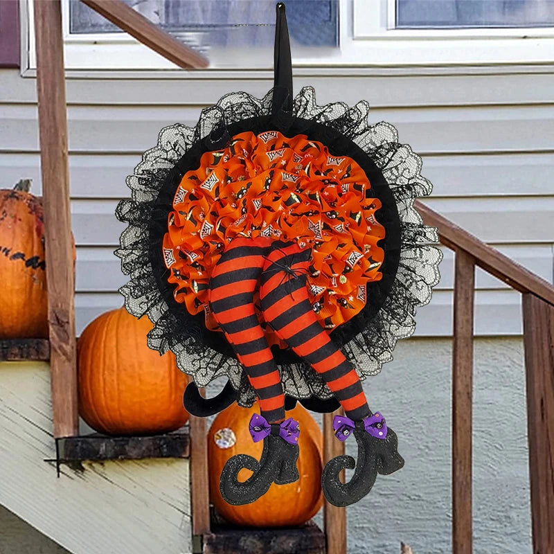 Halloween Türkranz – Hexenhut Design