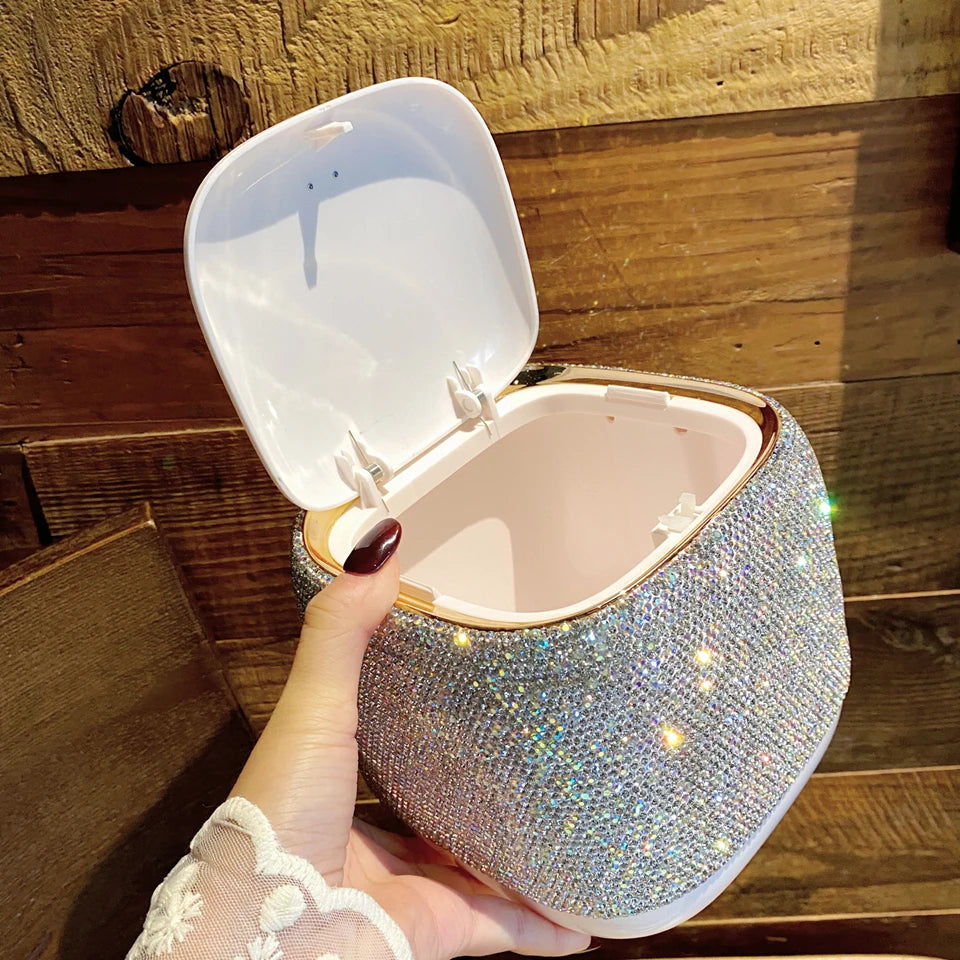 Desktop Mülleimer – Strass Design – 13 x 13.5cm