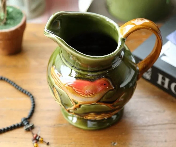 Keramik Handwerks Vase – Folk Art Design