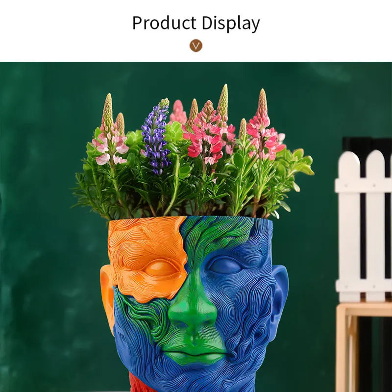 Fauvism Blumentopf – Kunstharz Design – 15cm Blau