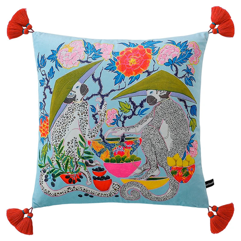 Samt Kissenbezug – Chinesischer Stil – 60x60cm