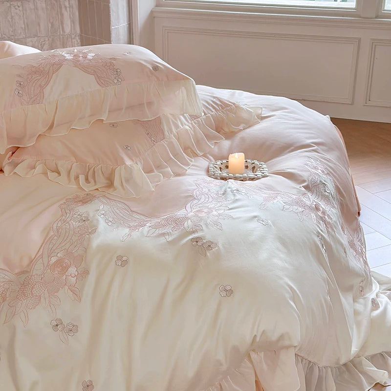 Französisches Spitzenbettwäsche-Set – Ägyptische Baumwolle