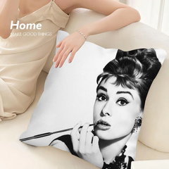 Audrey Hepburn Kissenbezug – Plüsch Polyester – 45x45cm