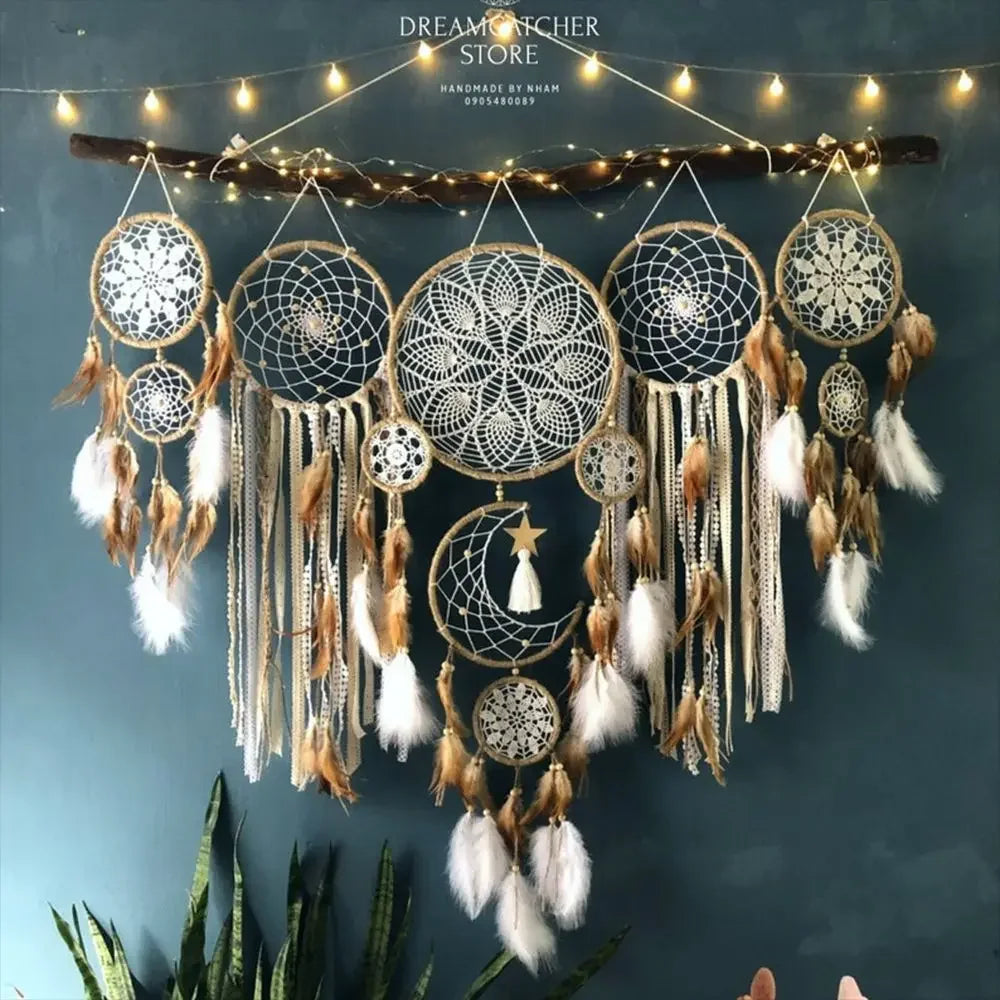 Boho Makramee Traumfänger Set – Textil Deko 5-teilig
